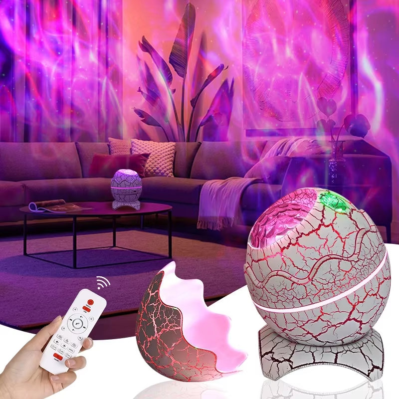 Crack Transmission Atmosphere Nightlight Dinosaur Egg Star Lamp Full Projector Water Ripple Laser Projection